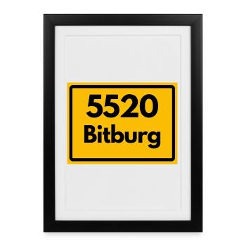 ANCIEN CODE POSTAL RETRO 5520 BITBURG - Affiche encadrée (27 × 37 cm) - noir - Devant