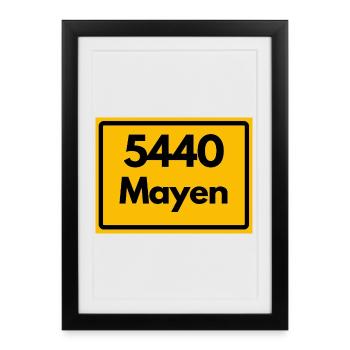 ALTE POSTLEITZAHL PLZ RETRO 5440 MAYEN - Gerahmtes Poster (27 × 37 cm) - Schwarz - Vorne