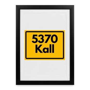 OLD POSTCODE POSTCODE RETRO 5370 KALL - Framed poster (27 × 37 cm) - black - Front