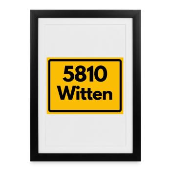 OLD POSTCODE POSTCODE RETRO 5810 WITTEN - Framed poster (27 × 37 cm) - black - Front