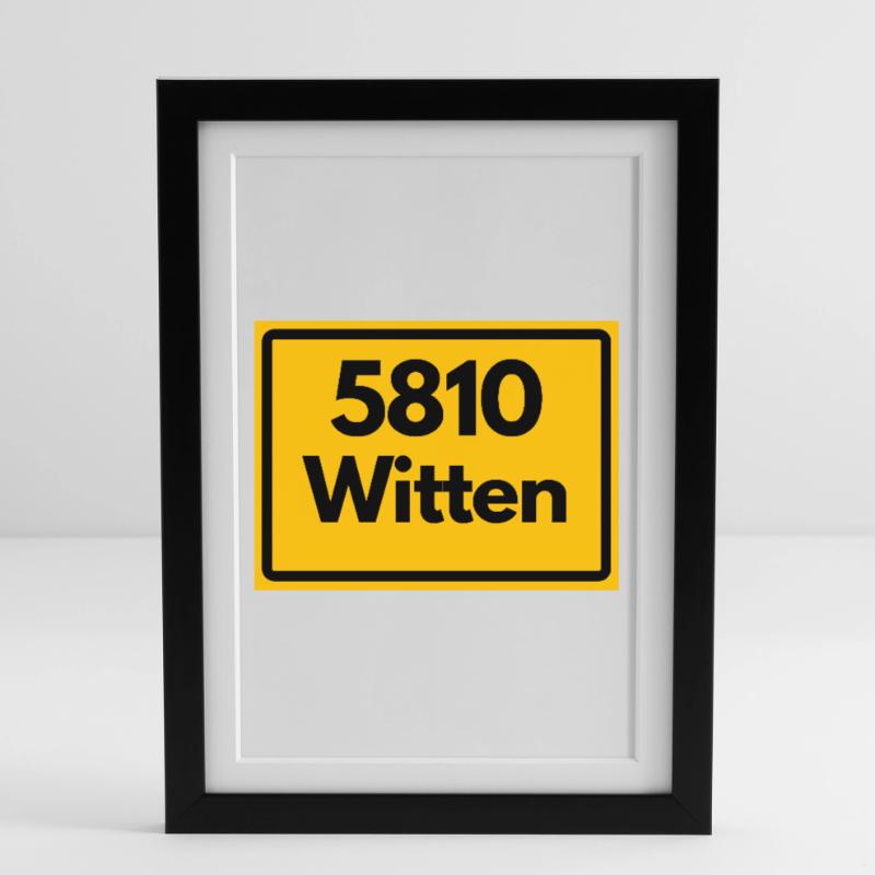 OLD POSTCODE POSTCODE RETRO 5810 WITTEN Framed poster (27 × 37 cm)