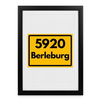 OLD POSTCODE POSTCODE RETRO 5920 BERLEBURG - Framed poster (27 × 37 cm) - black - Front