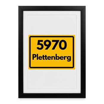 ANCIEN CODE POSTAL RETRO 5970 PLETTENBERG - Affiche encadrée (27 × 37 cm) - noir - Devant