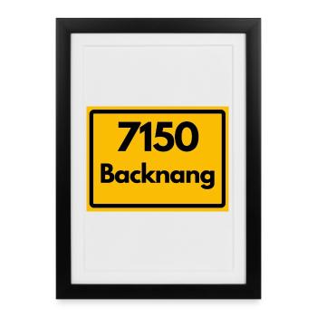 OLD POSTCODE POSTCODE RETRO 7150 BACKNANG HEIMAT - Framed poster (27 × 37 cm) - black - Front