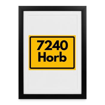OLD POSTCODE POSTCODE RETRO 7240 HORB HEIMATSTOLZ - Framed poster (27 × 37 cm) - black - Front