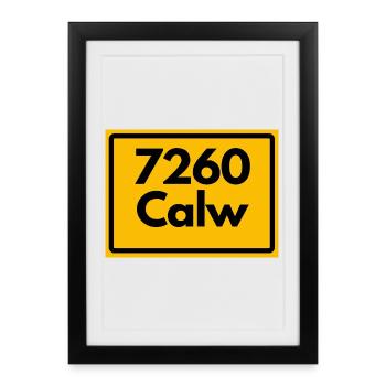 OLD POSTCODE POSTCODE RETRO 7260 CALW HEIMATSTOLZ - Framed poster (27 × 37 cm) - black - Front