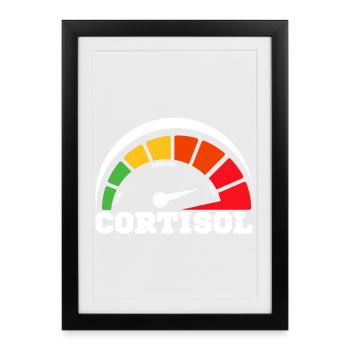 Funny Low cortisol Hilarious Stress Free Cortisol - Affiche encadrée (27 × 37 cm) - noir - Devant