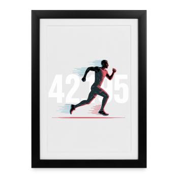 Marathon 42 195 - Affiche encadrée (27 × 37 cm) - noir - Devant