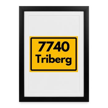 OLD POSTCODE ZIP CODE RETRO 7740 TRIBERG HEIMAT - Framed poster (27 × 37 cm) - black - Front