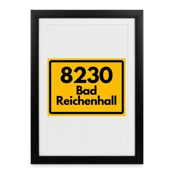OLD POSTCODE RETRO 8230 BAD REICHENHALL HEIMA - Framed poster (27 × 37 cm) - black - Front
