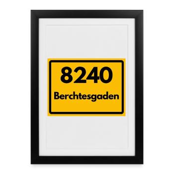 ALTE POSTLEITZAHL RETRO 8240 BERCHTESGADEN HEIMAT - Gerahmtes Poster (27 × 37 cm) - Schwarz - Vorne
