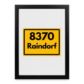 ANCIEN CODE POSTAL RETRO 8370 RAINDORF HEIMATT - Affiche encadrée (27 × 37 cm) - noir - Devant