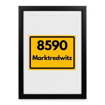 OLD POSTCODE ZIP CODE 8590 MARKTREDWITZ HEIMAT - Framed poster (27 × 37 cm) - black - Front