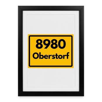 ALTE POSTLEITZAHL PLZ RETRO 8980 OBERSTDORF HEIMAT - Gerahmtes Poster (27 × 37 cm) - Schwarz - Vorne