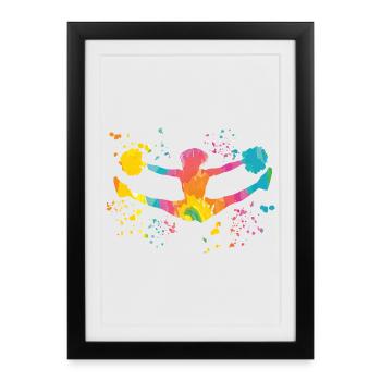Cheerpom pom girls Mom Cheerleading - Affiche encadrée (27 × 37 cm) - noir - Devant
