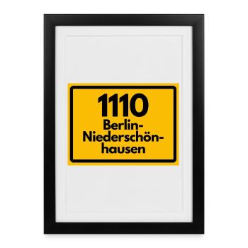 ALTE POSTLEITZAHL PLZ 1110 BERLIN NIEDERSCHÖNHAUSE - Gerahmtes Poster (27 × 37 cm) - Schwarz - Vorne
