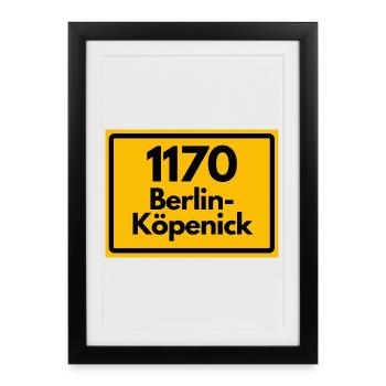 ALTE POSTLEITZAHL PLZ RETRO 1170 BERLIN KÖPENICK  - Gerahmtes Poster (27 × 37 cm) - Schwarz - Vorne
