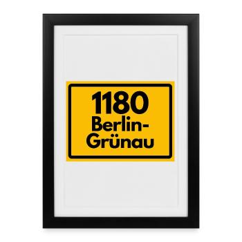 ALTE POSTLEITZAHL PLZ RETRO 1180 BERLIN GRÜNAU - Gerahmtes Poster (27 × 37 cm) - Schwarz - Vorne