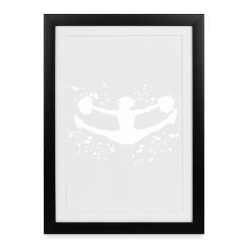 Cheerpom pom girls Mom Cheerleading - Affiche encadrée (27 × 37 cm) - noir - Devant