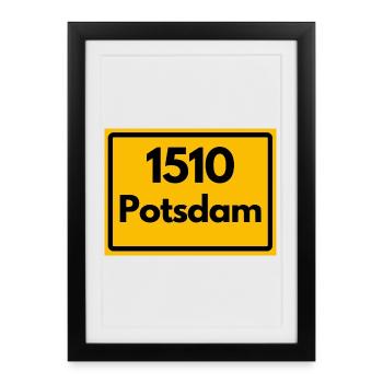 ALTE POSTLEITZAHL PLZ RETRO 1510 POTSDAM HEIMAT - Gerahmtes Poster (27 × 37 cm) - Schwarz - Vorne