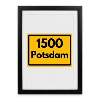 ALTE POSTLEITZAHL PLZ RETRO 1500 POTSDAM HEIMAT - Gerahmtes Poster (27 × 37 cm) - Schwarz - Vorne