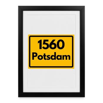 ANCIEN CODE POSTAL RÉTRO 1560 POTSDAM HEIMAT - Affiche encadrée (27 × 37 cm) - noir - Devant