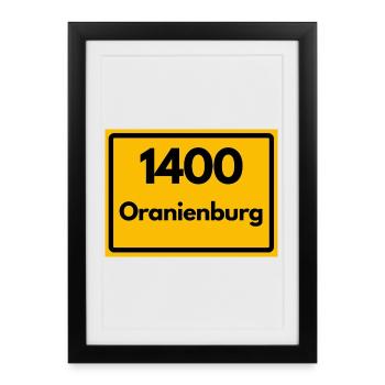 ALTE POSTLEITZAHL PLZ RETRO 1400 ORANIENBURG  - Gerahmtes Poster (27 × 37 cm) - Schwarz - Vorne