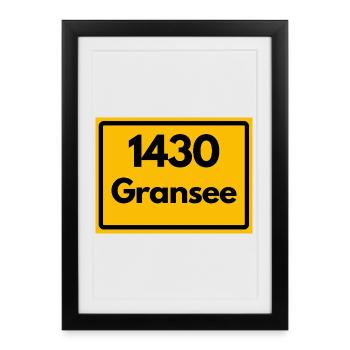ANCIEN CODE POSTAL RÉTRO 1430 GRANSEE HEIMAT - Affiche encadrée (27 × 37 cm) - noir - Devant