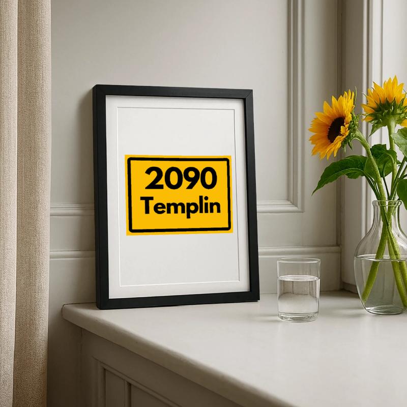 OLD POSTCODE POSTCODE RETRO 2090 TEMPLIN HEIMAT Framed poster (27 × 37 cm)
