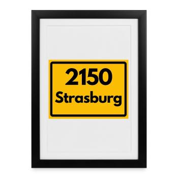 OLD POSTCODE POSTCODE RETRO 2150 STRASBURG HEIMAT - Framed poster (27 × 37 cm) - black - Front