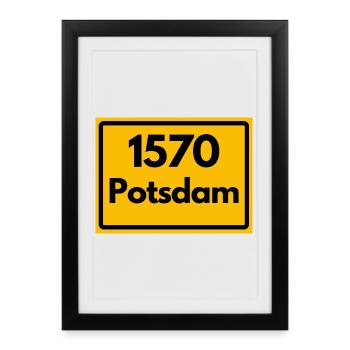 ANCIEN CODE POSTAL RÉTRO 1570 POTSDAM HEIMAT - Affiche encadrée (27 × 37 cm) - noir - Devant