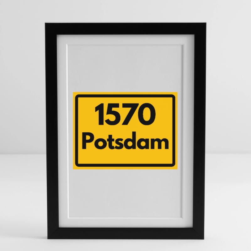 OLD POSTCODE POSTCODE RETRO 1570 POTSDAM HEIMAT Framed poster (27 × 37 cm)