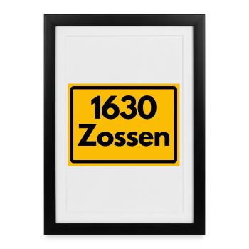 ANCIEN CODE POSTAL RÉTRO 1630 ZOSSEN HEIMAT - Affiche encadrée (27 × 37 cm) - noir - Devant