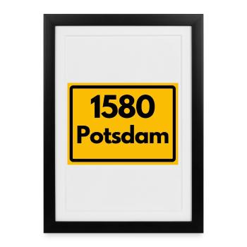 ANCIEN CODE POSTAL RÉTRO 1580 POTSDAM HEIMAT - Affiche encadrée (27 × 37 cm) - noir - Devant
