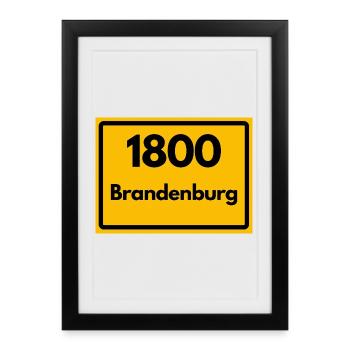OLD POSTCODE POSTCODE 1800 BRANDENBURG AN D. HAVEL - Framed poster (27 × 37 cm) - black - Front