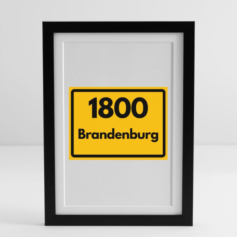 OLD POSTCODE POSTCODE 1800 BRANDENBURG AN D. HAVEL Framed poster (27 × 37 cm)