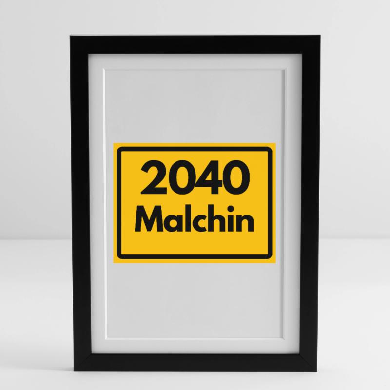 OLD POSTCODE POSTCODE RETRO 2040 MALCHIN HEIMAT Framed poster (27 × 37 cm)