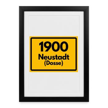 ANCIEN CODE POSTAL RÉTRO 1900 NEUSTADT DOSSE - Affiche encadrée (27 × 37 cm) - noir - Devant