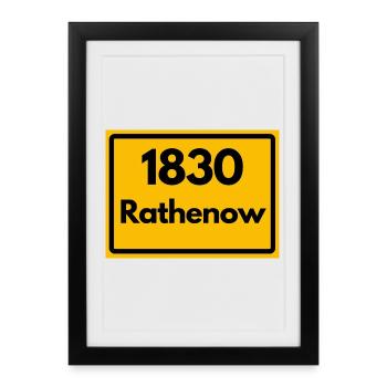OLD POSTCODE ZIP CODE RETRO 1830 RATHENOW HEIMAT - Framed poster (27 × 37 cm) - black - Front