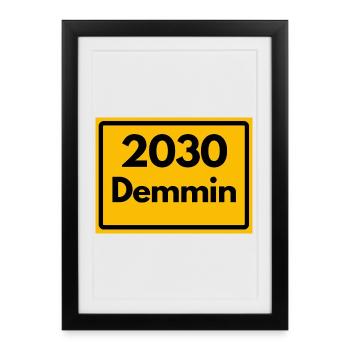 ANCIEN CODE POSTAL RÉTRO 2030 DEMMIN HEIMAT - Affiche encadrée (27 × 37 cm) - noir - Devant