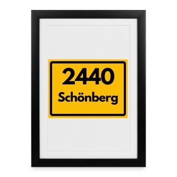 ANCIEN CODE POSTAL RETRO 2440 SCHÖNBERG HEIMAT - Affiche encadrée (27 × 37 cm) - noir - Devant