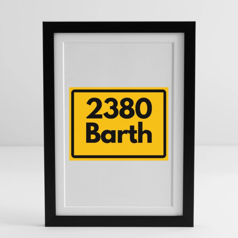 OLD POSTCODE POSTCODE RETRO 2380 BARTH HEIMATSTOLZ Framed poster (27 × 37 cm)