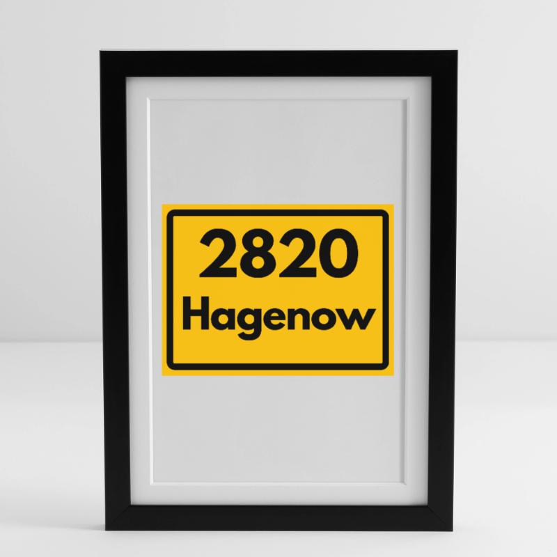 OLD POSTCODE POSTCODE RETRO 2820 HAGENOW HEIMAT Framed poster (27 × 37 cm)