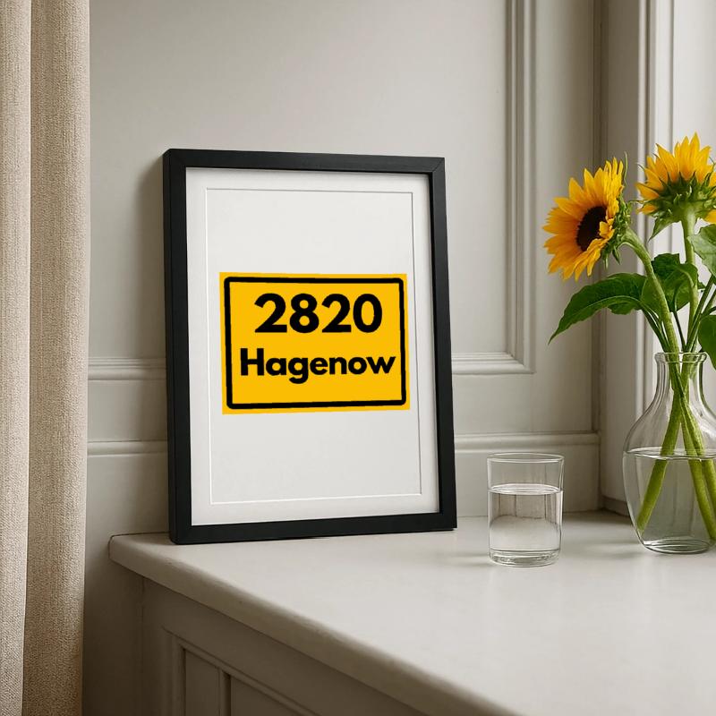 OLD POSTCODE POSTCODE RETRO 2820 HAGENOW HEIMAT Framed poster (27 × 37 cm)