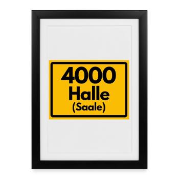 ANCIEN CODE POSTAL 4000 HALLE SAALE HEIMATSTOLZ - Affiche encadrée (27 × 37 cm) - noir - Devant