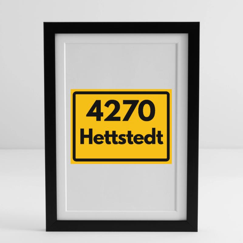 OLD POSTCODE POSTCODE 4270 HETTSTEDT HEIMATSTOLZ Framed poster (27 × 37 cm)
