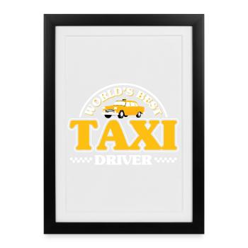 World's Best Taxi Driver Tee - Framed poster (27 × 37 cm) - black - Front