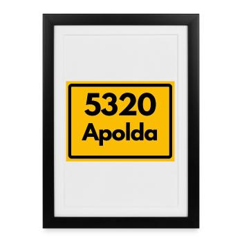 OLD POSTCODE ZIP CODE 5320 Apolda Glockenstadt - Framed poster (27 × 37 cm) - black - Front