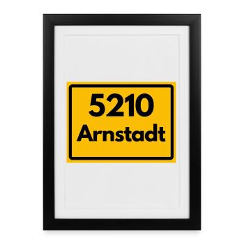 ANCIEN CODE POSTAL 5210 Arnstadt Bachstadt - Affiche encadrée (27 × 37 cm) - noir - Devant