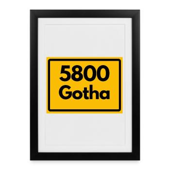 ANCIEN CODE POSTAL 5800 GOTHA HEIMATSTOLZ ORIGINAL - Affiche encadrée (27 × 37 cm) - noir - Devant